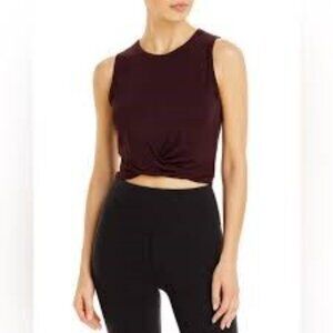 Alo Yoga - Cover Twist Front Cropped Top - Black - Large